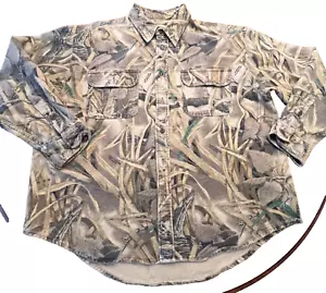Cabelas Realtree Camouflage Camo Button Down Hunting Shirt Size XL - Picture 1 of 5