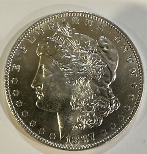 1887 $ 1 Morgan Silberdollar, brillant unzirkuliert, Münze 25