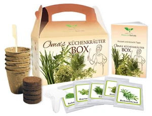 Oma`s Küchenkräuter Box - Anzuchtset - 5 Sorten Kräuter Samen - TOP Geschenkidee - Bild 1 von 7