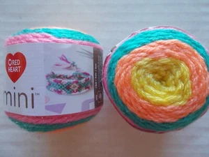Red Heart Mini yarn, Retro, lot of 2 (72 yds/1.6 oz ea) - Picture 1 of 2