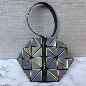 ISSEY MIYAKE BaoBao Argyle Mini Bag Pouch Top Strap Zip Closure - Picture 1 of 16