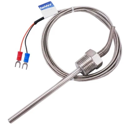 Twidec/2M NPT 1/2inch 6X100MM Pipe Thread Temperature Sensor Probe Two Wire T... - Image 1 of 4