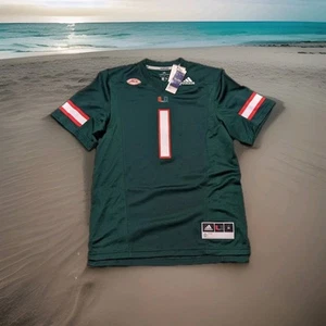 Adidas University Of Miami Hurricanes RT MIA ALT 1 College Football Jersey Med - Picture 1 of 8