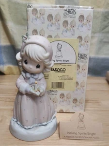 Precious Moments 5.5" Enesco Figurine "Making Spirits Bright" 1995 #150118 MIB - Picture 1 of 6