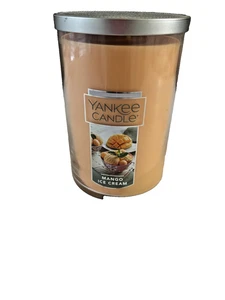 Yankee Candle Mango Ice Cream Large Tumbler 20oz Tumbler 2 Wick Orange/Peach - Picture 1 of 4