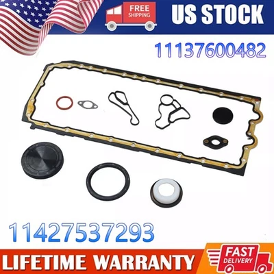 Oil Pan Gasket Set w/ Oil Cooler Seal For BMW M135i 335i 435i 535i X5 X6 N54 N55 Foto 1 de 4
