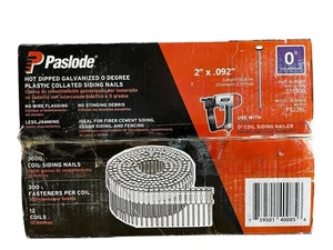 PASLODE 2” x .092 0-Degree Hot Galvanized Plastic Coil Siding Nails (3600) - Picture 1 of 4