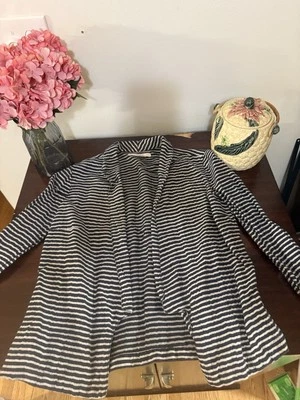 Blazer a rayas de lino talla 2 The Loft Y2K Foto 1 de 3