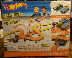 Hot Wheels 1:43 Electric Slot Car Track Set Challenge Level Double Loop 30ft - Picture 1 of 4