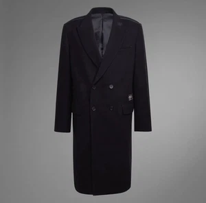 Abrigo de Lana Adidas Originales Chile 62 Talla S Negro Doble Pecho Azul Versión ⚫️ - Imagen 1 de 8