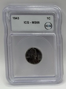 1943 Steel Lincoln Wheat Cent ICG MS66 - Bild 1 von 2