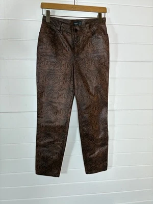 PANTALON EN FAUSSE PEAU DE PYTHON IMPRIMÉ SERPENT AGNES B TAILLE 38 ENVIRON UK 10 - Photo 1/4