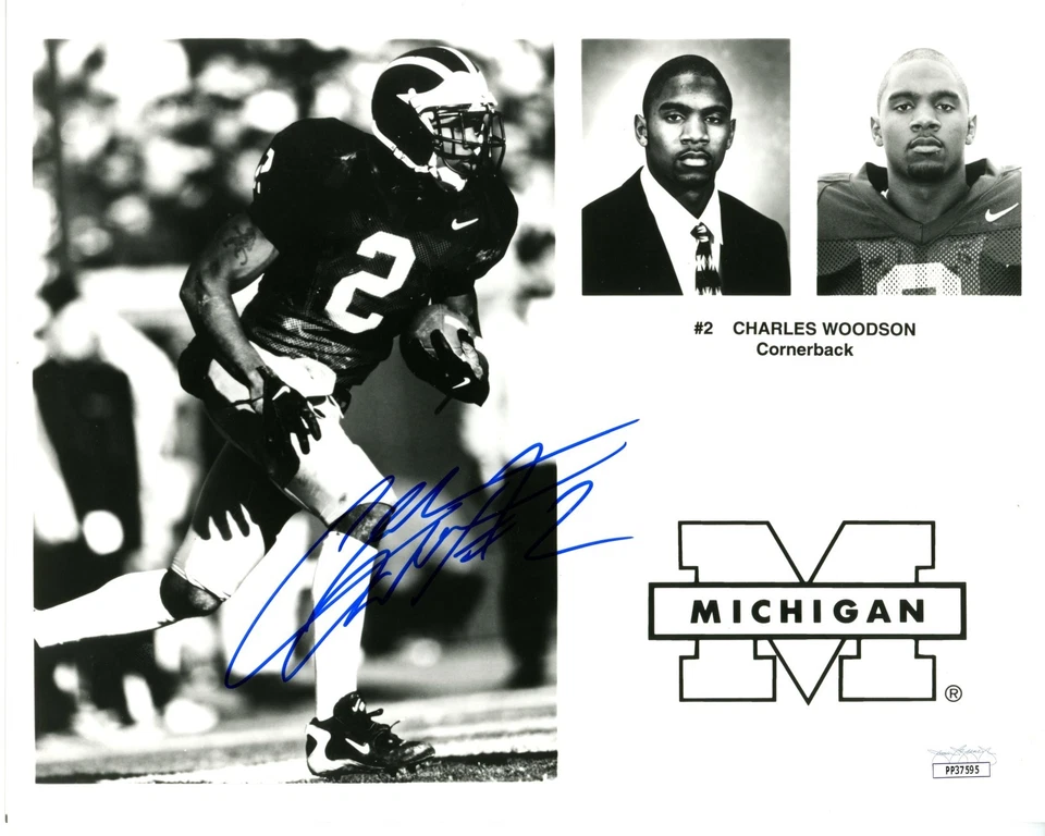 Charles Woodson Signed 8x10 Photo Michigan Wolverines Autograph COA JSA HOF Auto - Image 1 of 1