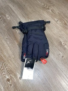 NWT~HEAD Dupont Sorona Junior Ski Gloves in Black, Size M~Snowboarding Gloves - Picture 1 of 6