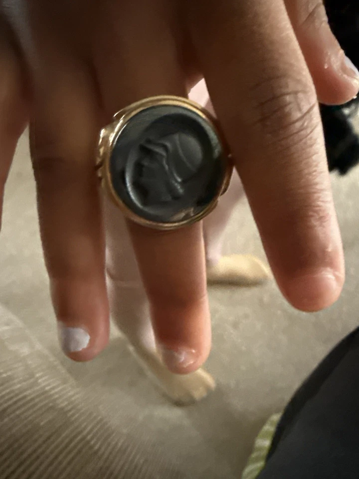 Anillo de sello vintage PSCO 10K oro amarillo ónix negro 5,3 g Foto 1 de 1