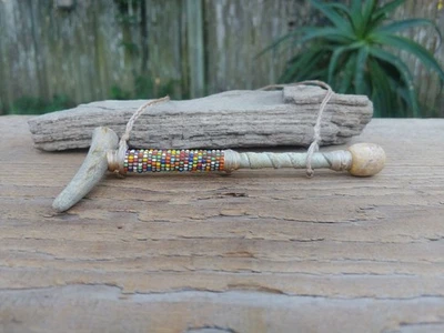 Vintage Decorative Antler Pipe: Collectable Southwestern Folk Art - Image 1 of 4