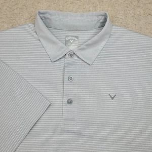 Callaway Golf Opti-Dri Poloshirt Herren XL grau gestreift Kurzarm Performance - Bild 1 von 9