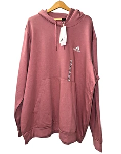 Adidas Essentials Fleece Pullover Cozy Hoodie MENS 3XL NWT PINK/CRIMSON IZ4756 - Picture 1 of 9