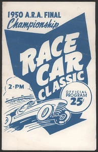 1950 A.R.A. Coche de carreras Final Ch'ship clásico Pgm, California - Imagen 1 de 1