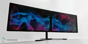 Dual Monitor Screen Setup Bundle 2 x 22" 44" DVI - HDMI FULL HD 1920x1080 - Picture 1 of 16