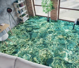 3D Blue Water 40RAIN26 Floor WallPaper Murals Wall Print Decal AJ Honey - Picture 1 of 6