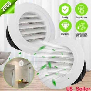 2 Stück Runde Luftuntersicht Lüftungsschlitze Lamellengitter Abdeckungen Lüftungsabdeckung mit Fliegengitter - Bild 1 von 12