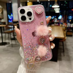 For Samsung S24 S22 S21 FE S20 A73 A53 Bling Glitter Case Cover Love Bracelet - Picture 1 of 12