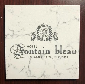 Vintage Fontainebleau Hotel Miami Beach Florida Marble Coaster - Picture 1 of 1