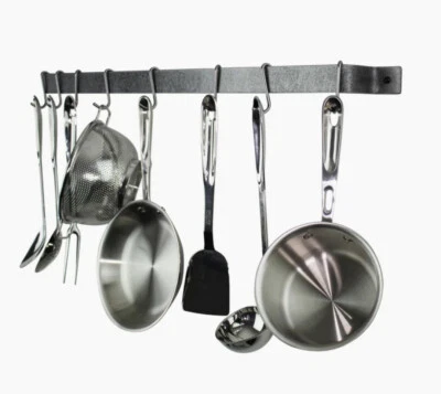 Handcrafted Metal Wall Rack – Easy Mount with 6 Hooks  Rustic Organizer Entryway - Image 1 of 4