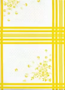 Oilcloth Fabric Oslo Yellow Pattern Sold in Yard or Bolt - Picture 1 of 2