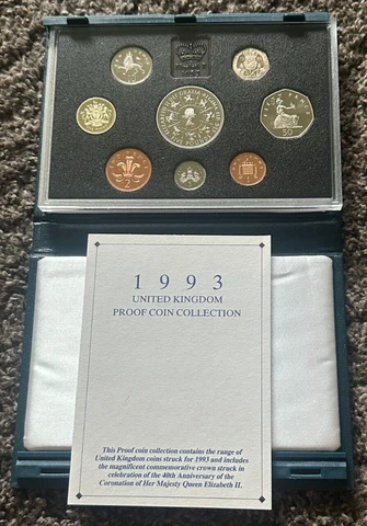 United Kingdom Royal Mint 1993 Proof Coin Collection - In original Packaging Cover