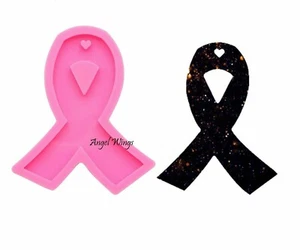 Cancer Ribbon Silicone Mold Epoxy Resin Necklace Pendant Jewelry Making Moulds - Picture 1 of 12
