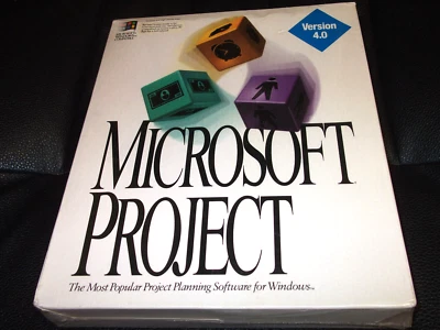 WINDOWS MICROSOFT PROJECT V4.0 VINTAGE SOFTWARE 3.5" DISKETTES RARE UNOPENED NEW - Image 1 of 2