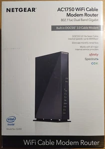 NETGEAR AC1750 WIFI Kabel Modem Router C6300 z kablami - Zdjęcie 1 z 4