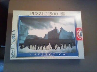 EDUCA "Antarctica Save The World" 1500 pc Puzzle 23"x33" Penguins NOS New Sealed - Image 1 of 4