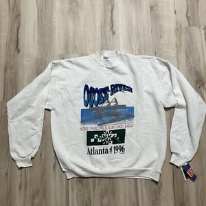 Sweat-shirt vintage Atlanta 1996 Olympics Ocoee River Hanes XXL NEUF AVEC ÉTIQUETTES - Photo 1/6