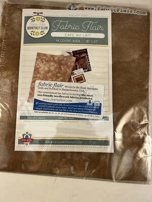 Fabric Flair Cafe Au Lait Cross-stitch 14 count  Aida Fabric 18x27 NIP - Image 1 of 2