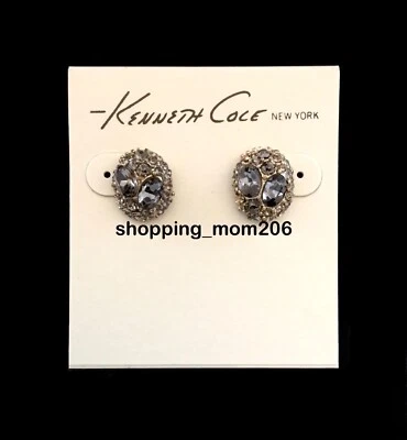 Aretes Kenneth Cole tono dorado con cristales de corte gris Foto 1 de 3