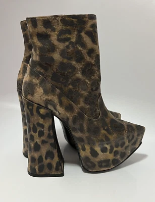 Vtg Vivienne Westwood 2013 Brown Leopard Print Leather Boots 36 New - Image 1 of 4