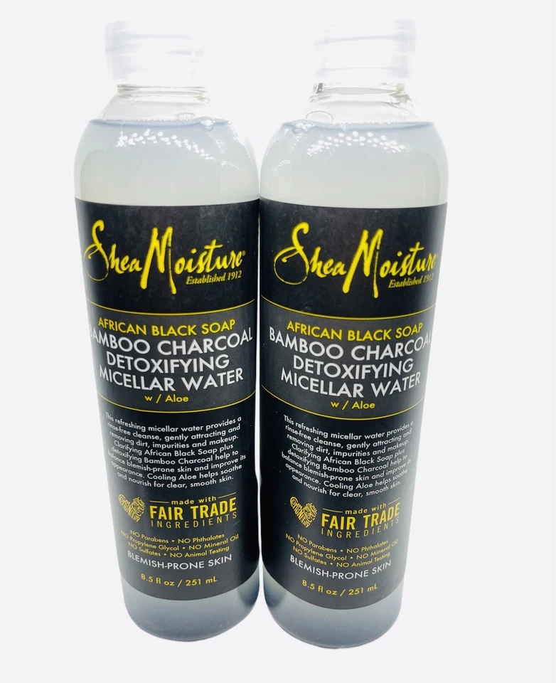 Lote de 2 Agua Micelar Desintoxicante Carbón Bambú Humedad de Karité 8.5 fl oz Foto 1 de 1