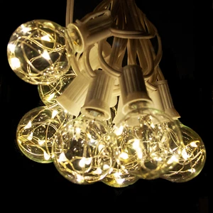 G40 Warmweiß LED Fee Outdoor Terrasse Weiß Draht Schnur Lichter Bistro Café Hof - Bild 1 von 4