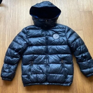 Diesel Boy Shiny Black Hooded Down Puffer Jacket coat size 10/12 - Picture 1 of 8