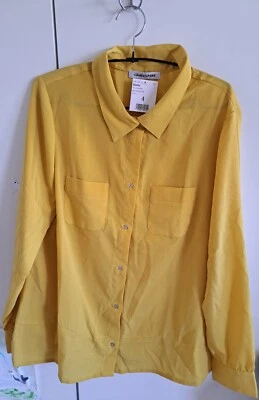 Chemisier jaune Christine Laure taille 4 - Photo 1/3