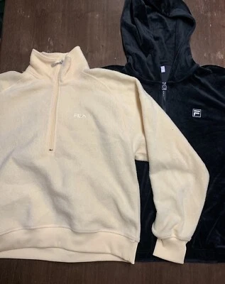 2 Chaqueta Deportiva FILA Para Mujer X-Grande Sudadera con Capucha y Grande Negro Amarillo Abrigos Difusos Cremallera Foto 1 de 4