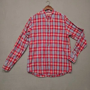 Wrangler Men's Red Plaid Long Sleeve Button Up Shirt Size Medium - Picture 1 of 6
