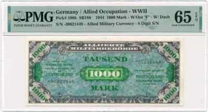 Germany, Allied Occupation - 1000 Mark 1944 * P198b * PMG Gem UNC 65 EPQ - Picture 1 of 2
