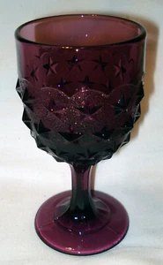 Vintage LG Wright Amethyst lila Glas gestippter Stern 6 1/4" Stiel Kelch mit Fuß - Bild 1 von 3