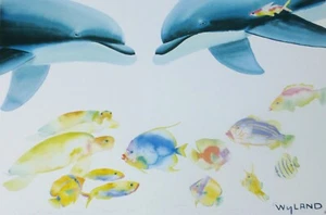 Wyland & Tracy Taylor Who Invited These Guys? Dauphin Reef Poisson Ocean Art - Picture 1 of 3