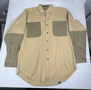 Orvis Two Tone Canvas Field Shirt Mens M Tan Olive Hunting Workwear Hong Kong - Picture 1 of 15