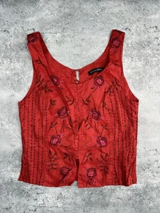 Chaleco para mujer Gudrun Sjoden con botones estampado floral algodón orgánico talla L - Imagen 1 de 14